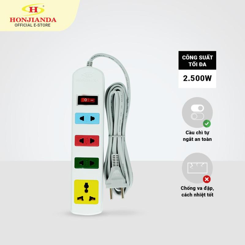 Ổ cắm điện Honjianda HJD-0314B Dây 3m,5m - 2500w- Bảo Hành 6 Tháng