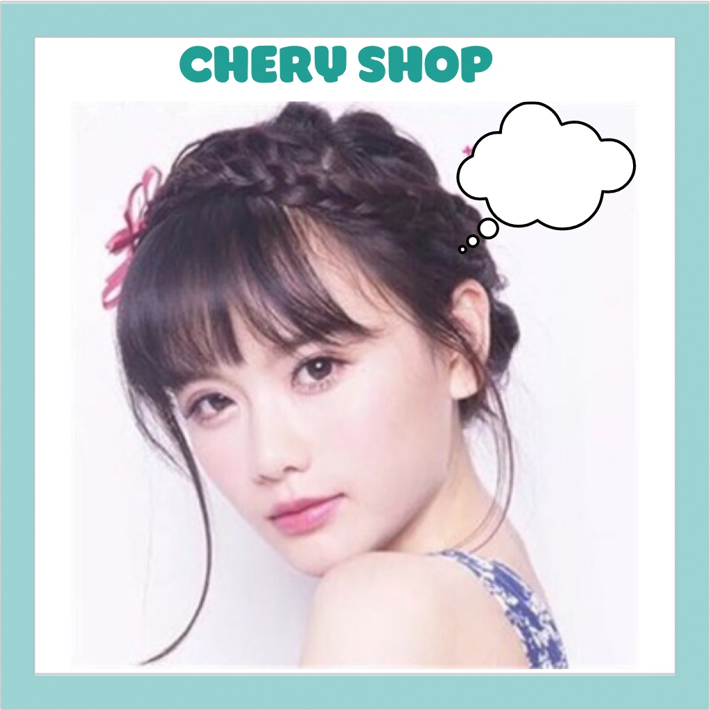 Tóc giả mái thưa 💄 FREESHIP 💄 mái thưa thắt bính 2 kẹp bấm