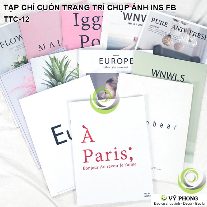 BÌA ẢNH MAGAZINES 26x20cm TẠP CHÍ CUỐN TRANG TRÍ CHỤP HÌNH INS DECOR TTC-12