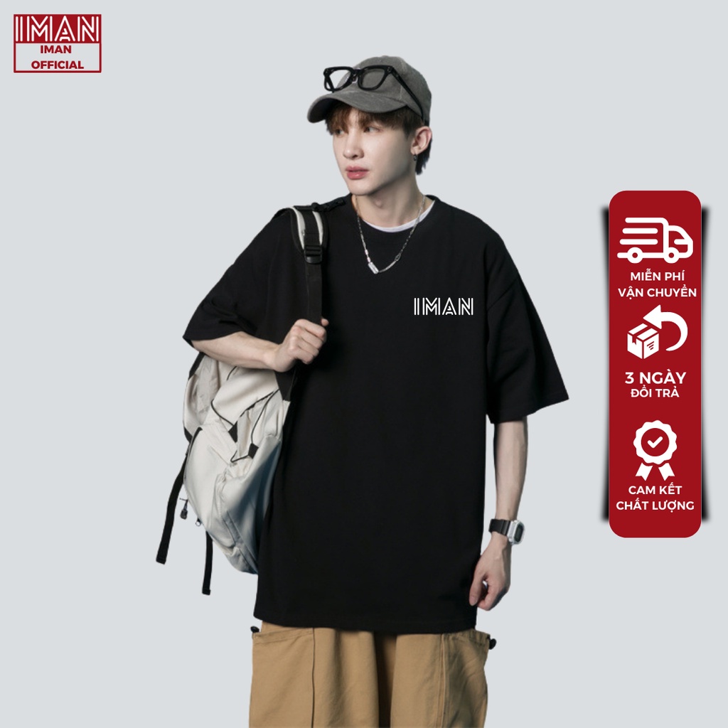 Áo thun unisex nam nữ IMAN form rộng, áo phông tay lỡ form rộng chất cotton mát mịn thấm hút mồ hôi