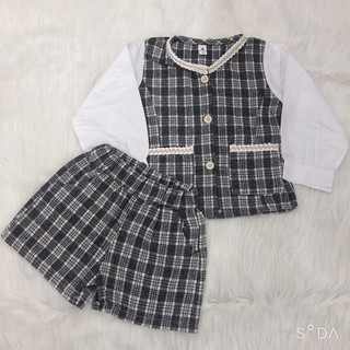 Set quần + áo khoác dạ cho bé