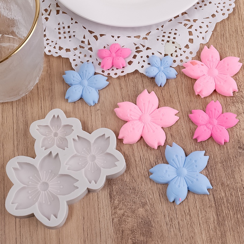 Khuôn Làm Nến Bằng Silicone Chịu Nhiệt Hình Hoa Anh Đào DIY