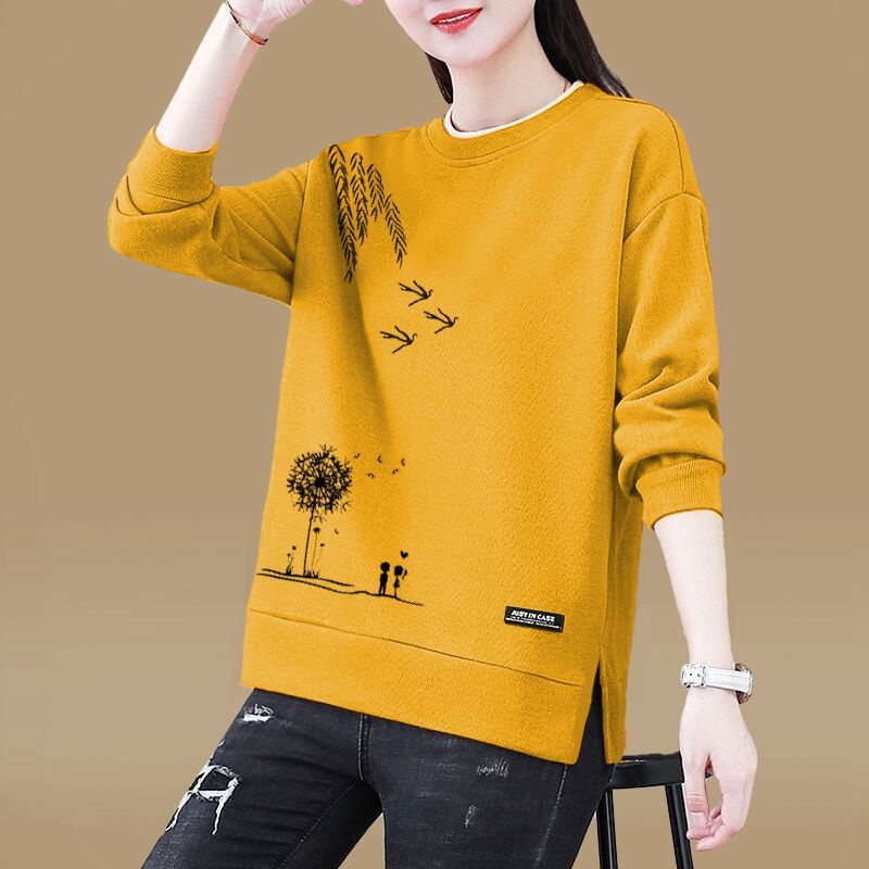 Áo Nỉ Cổ Tròn Dáng Dài Cỡ Lớn Phong Cách Phương Tây Thời Trang 2022 Mới