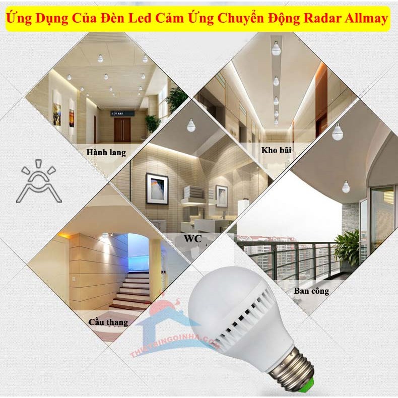 Đèn Led Cảm Ứng Chuyển Động AllMay - Bóng Đèn Tự Động