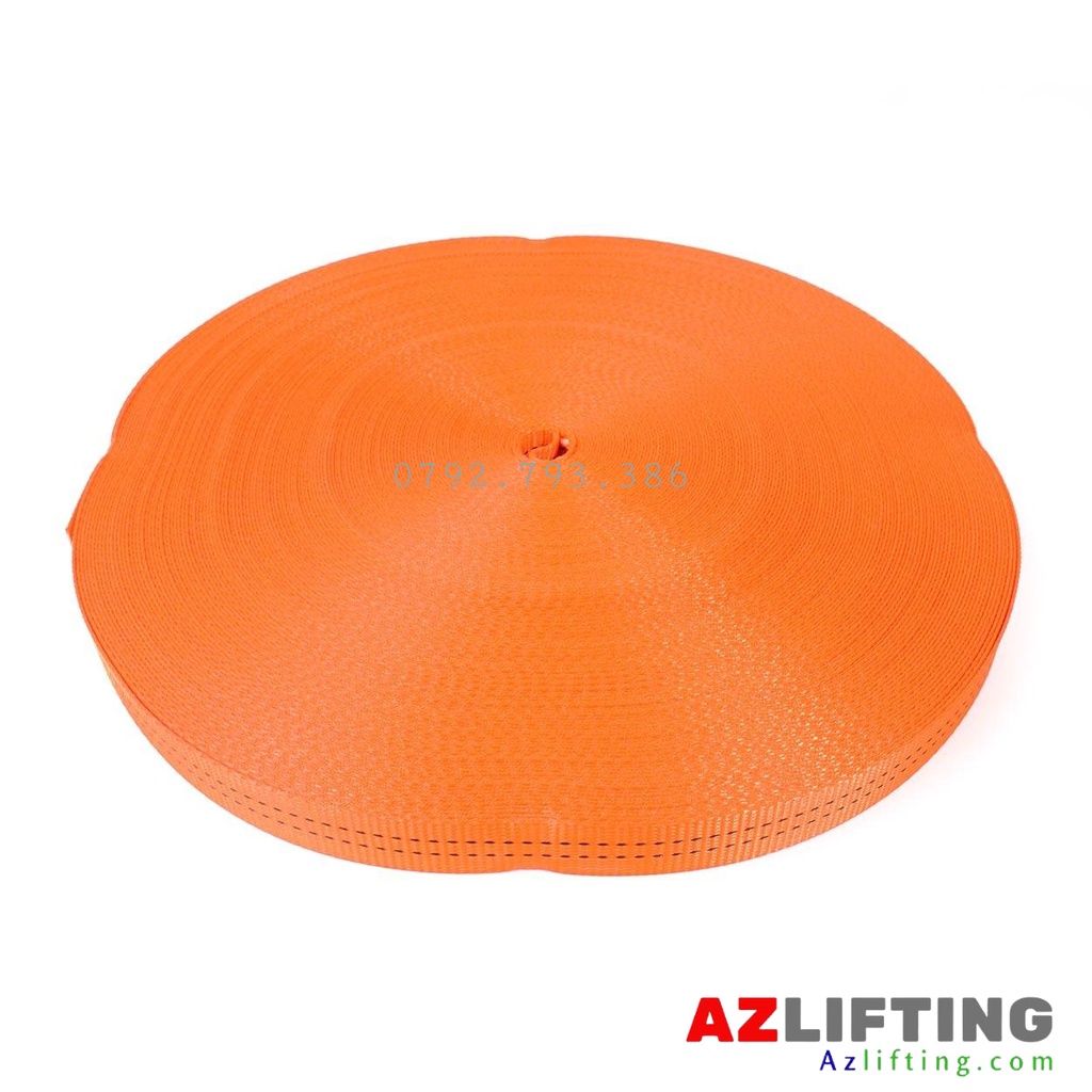 Dây đai polyester bản 35mm mét màu cam