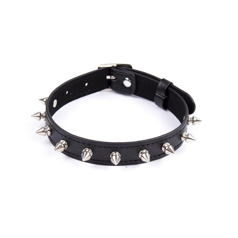 Vòng Cổ Choker Da Đính Chuông Phong Cách Rock