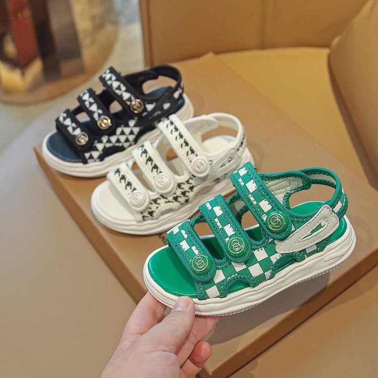[KHO SỈ RẺ] Sandal cho bé trai bé gái 3 quai hoa văn caro HOT trend SZ 27-37
