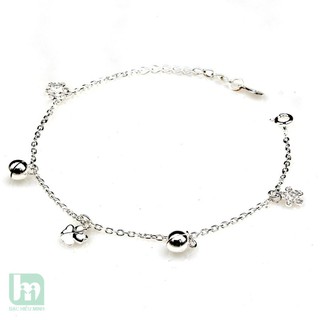 Lắc tay bạc nữ Bạc Hiểu Minh LTU443 cỏ 4 lá bạc ý