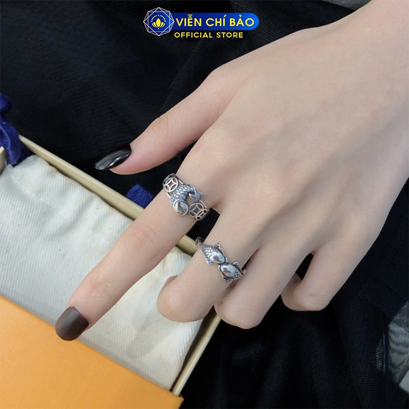 Nhẫn bạc nữ cá chép kim tiền chất liệu bạc Thái 925 thời trang phụ kiện trang sức nữ Viễn Chí Bảo N000508