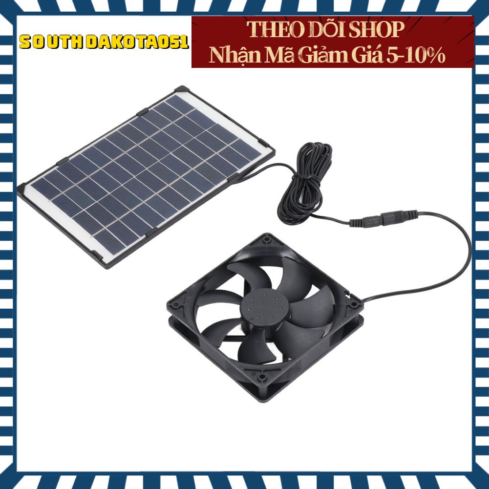 Southdakota051 Quạt bảng điều khiển năng lượng mặt trời Mini di động Polysilicon cho thú cưng thông gió với để cắm trại 6W 12V