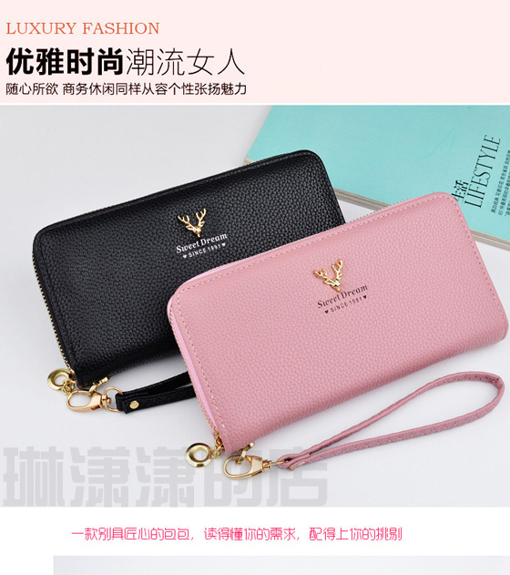Fashion New Wallet Women's Long Zip Small Clutch Clutch Bag Lady's Wallet Mobile Phone Bag Clutch Bag yYBF