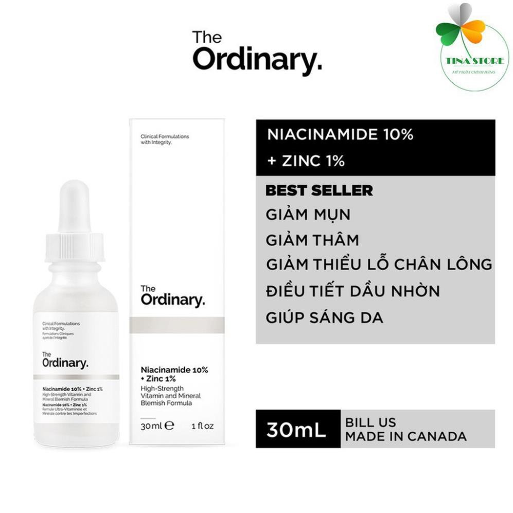 [CHÍNH HÃNG] THE ORDINARY NIACINAMI DE 30ML 10% + ZINC 1% - TINH CHẤT SERUM NGĂN NGỪA MỤN, SÁNG DA, SE KHÍT LỖ CHÂN LÔNG | BigBuy360 - bigbuy360.vn