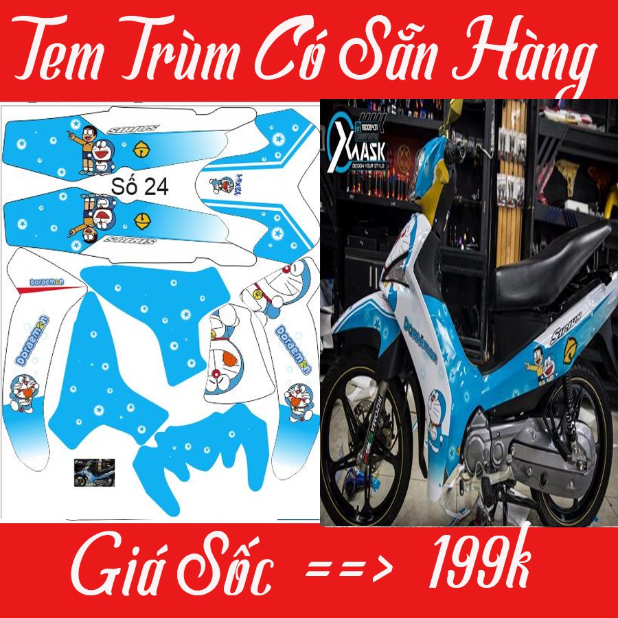 Tem Trùm Xe Sirius Hàng Sẵn Giá Sốc