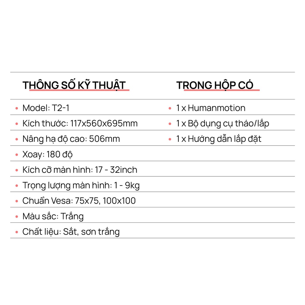 Giá treo màn hình Human Motion T2 | WebRaoVat - webraovat.net.vn