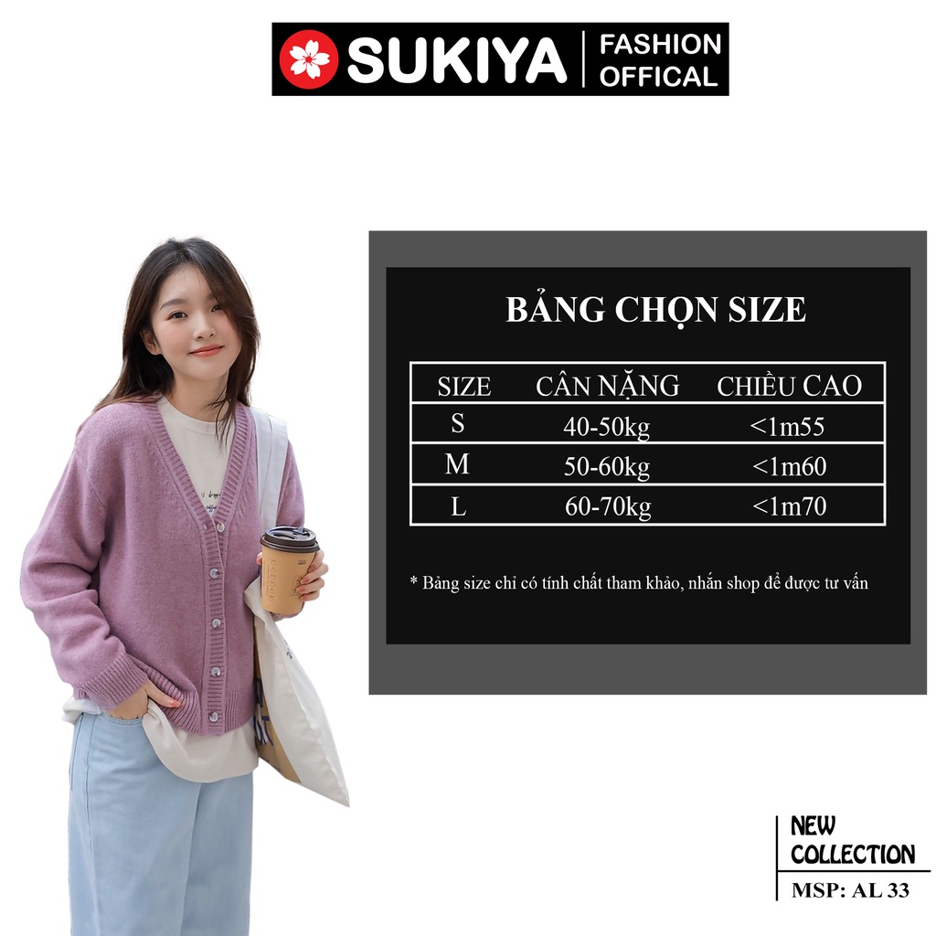 Áo Khoác Len Nữ Cardigan SUKIYA Dễ Thương Chất Len Lông Thỏ 100% Nhập khẩu Mềm mại AL33