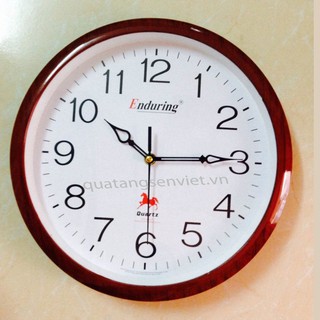 Đồng Hồ Treo tường Enduring Tròn Số To Viền Vân Nâu