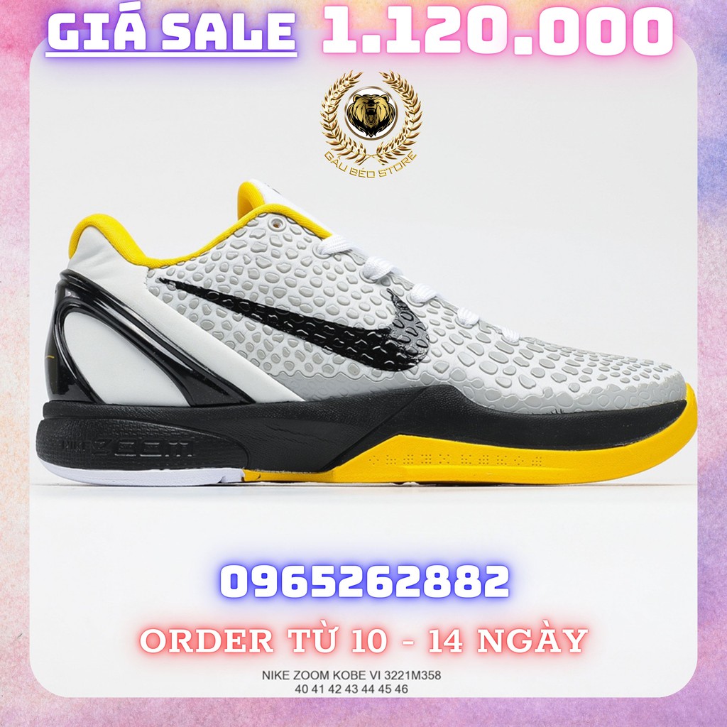 Order 1-2 Tuần + Freeship Giày Outlet Store Sneaker _Nike ZOOM Kobe VI Mamba BlackYellow ZK6 MSP: 3221M3588 gaubeostore.