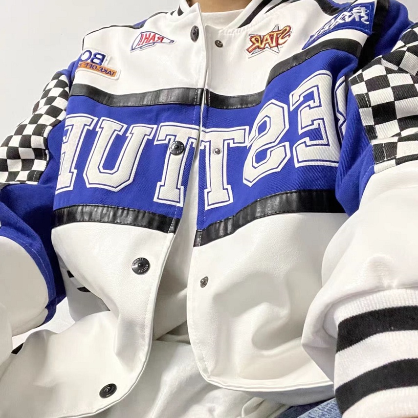 Áo khoác bóng chày nam in chữ phong cách hàn quốc áo khoác bomber dài tay in chữ thời trang cho nam nữ áo khoác biker trung tính giản dị