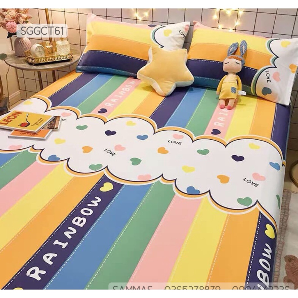 Bộ Chăn Ga Gối 3 Món Dễ Thương Cho Bé, Cotton 100% An Toàn, Thoáng Mát