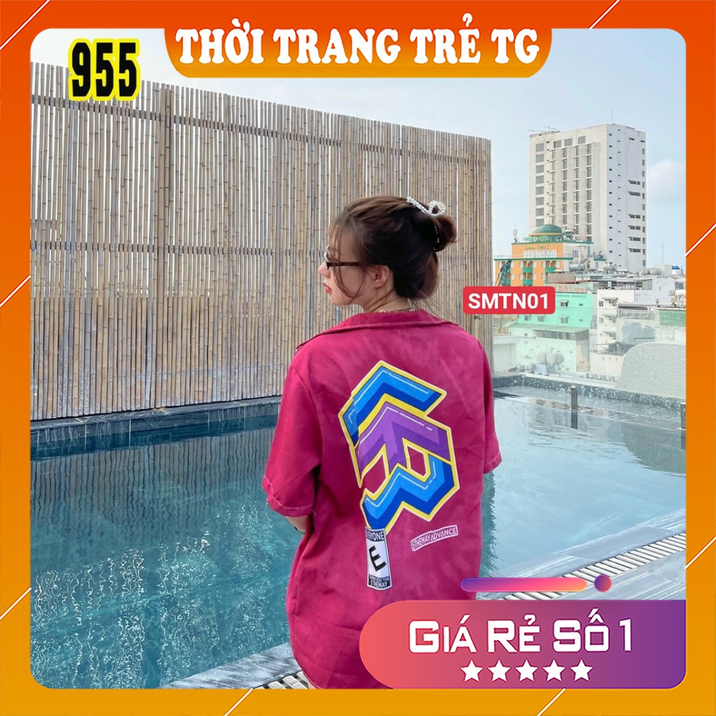 Áo sơ mi tay ngắn 𝑭𝒓𝒆𝒆𝒔𝒉𝒊𝒑 Áo sơ mi Unisex SMTN01 3D Form Rộng, Tay Lỡ Unisex