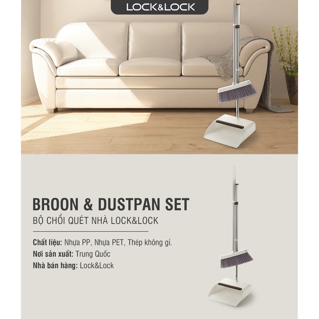 Bộ chổi quét nhà Lock&Lock kèm dụng cụ hót rác ETM465