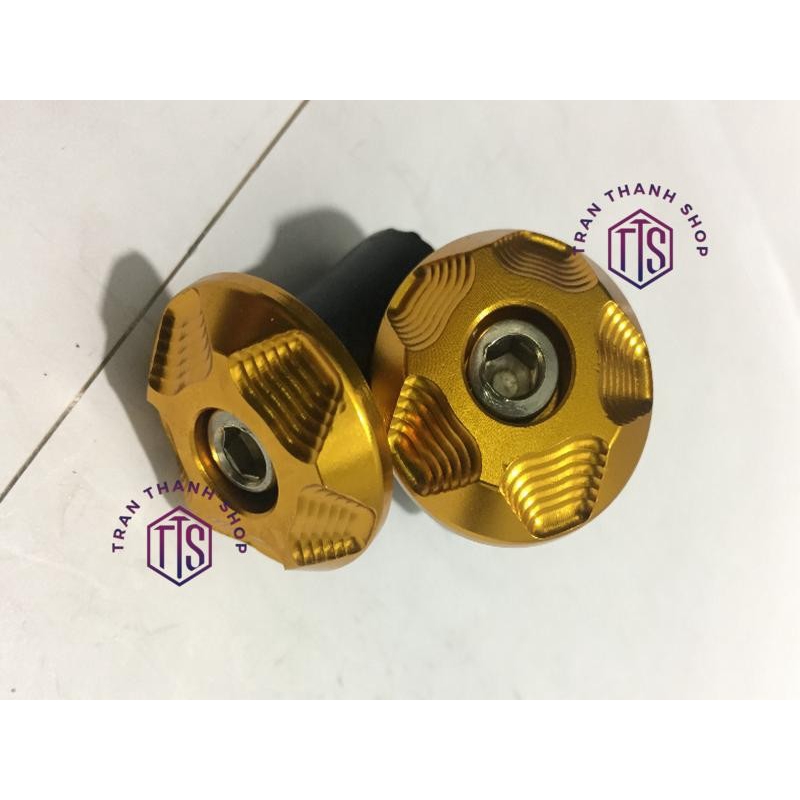 Gù tay lái xe máy NHÔM CNC - TTS03 ( Vàng ánh kim )