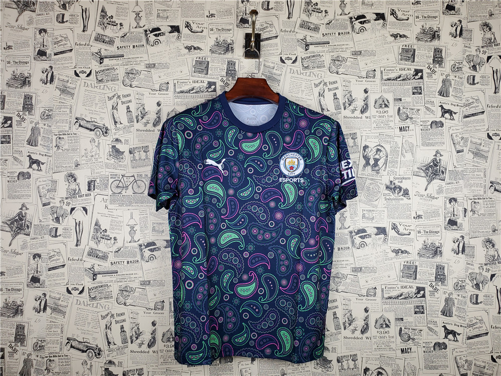 Set Quần Áo Đá Banh Màu Xanh 2020 / 21 Manchester City 20 / 21 Size S-Xxl