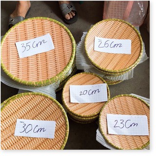 Đĩa phíp giả mây tre đan, nhựa cao cấp giả mây mẹt tre tròn cao cấp đủ size có chân đế để hoa quả bún mẹt