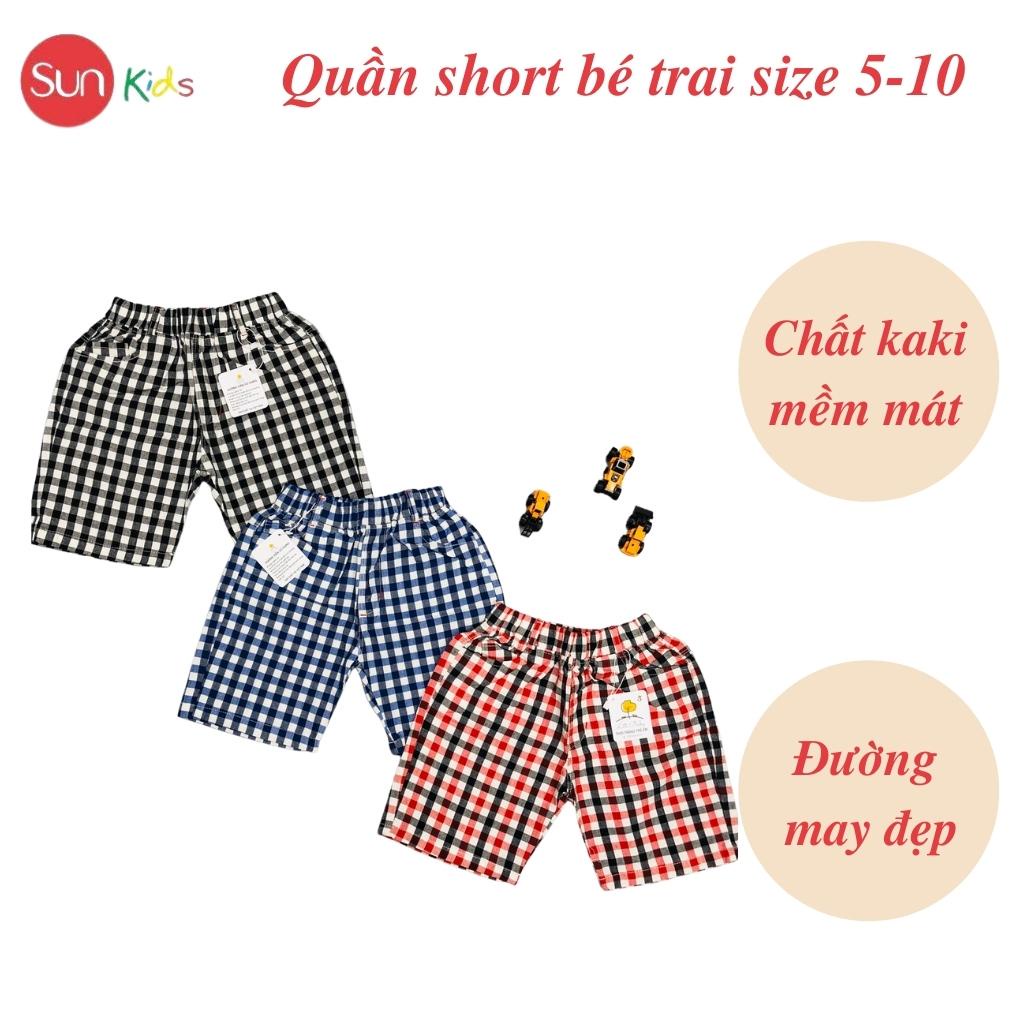 Quần short bé trai, quần sooc cho bé chất kaki mềm mát, màu tươi sáng, size 5-10 - SUNKIDS1