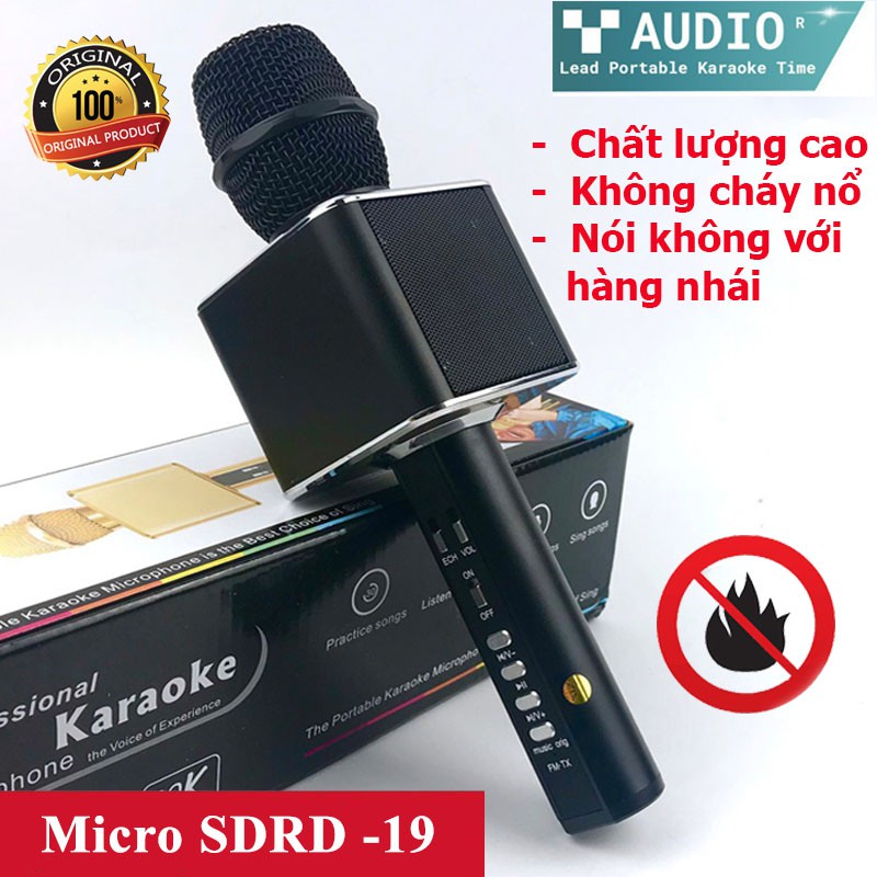 Micro Karaoke Bluetooth SD-19 ♥️Freeship♥️ Giảm 30k khi nhập MAYT30 - Micro bluetooth mic hát karaoke SD chính hãng