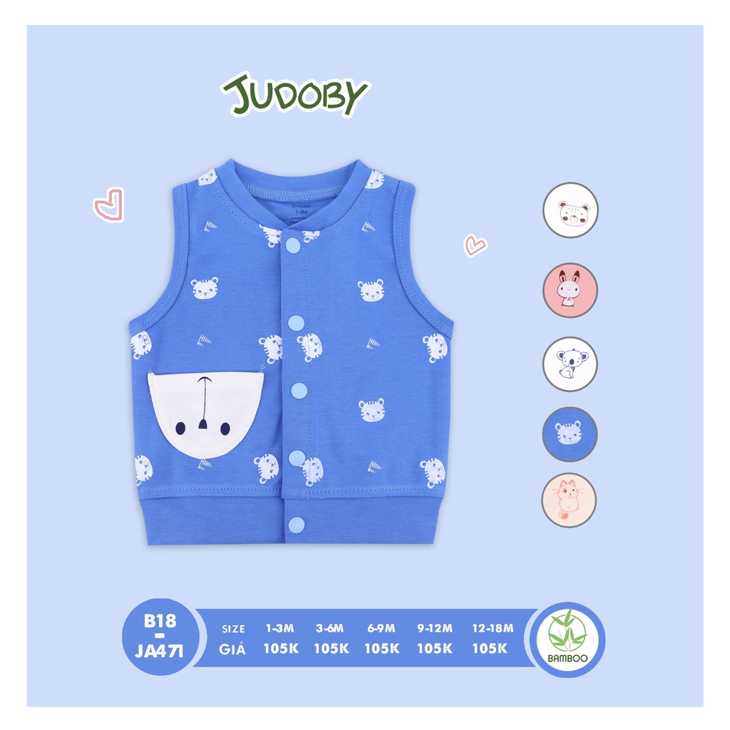 Judoby - Áo gile cotton cài giữa 3-18m JA471