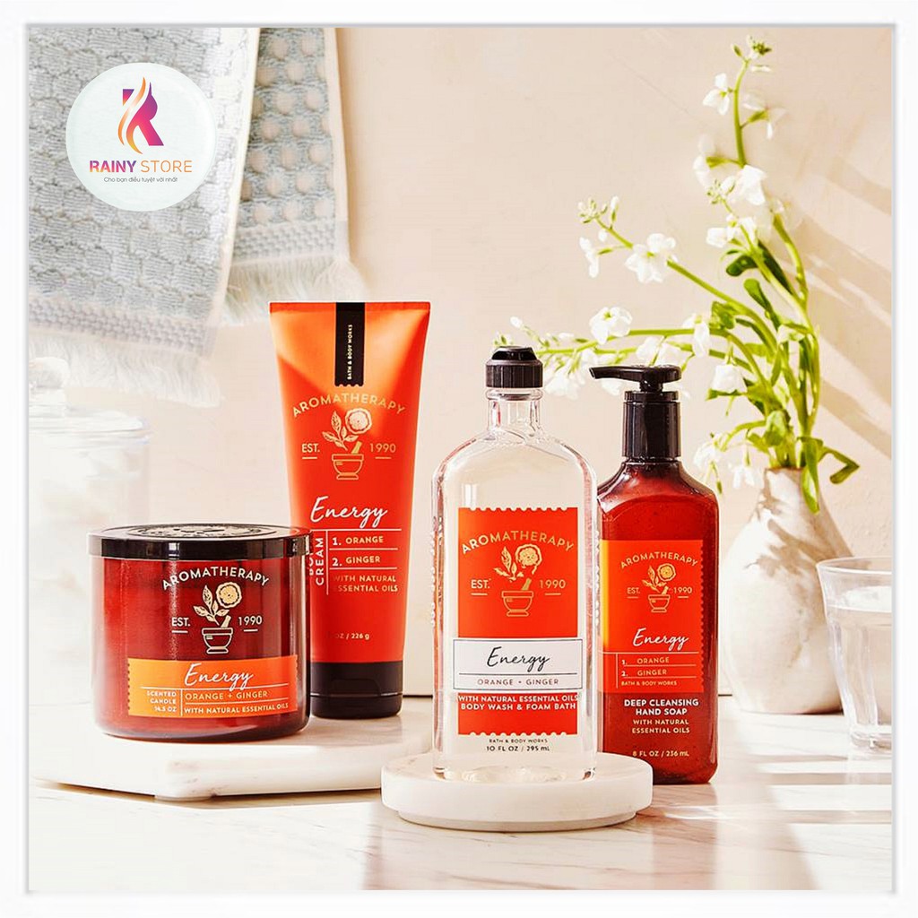 Gel tắm thư giãn Bath & Body Works Aromatherapy Energy Orange + Ginger 295ml | BigBuy360 - bigbuy360.vn
