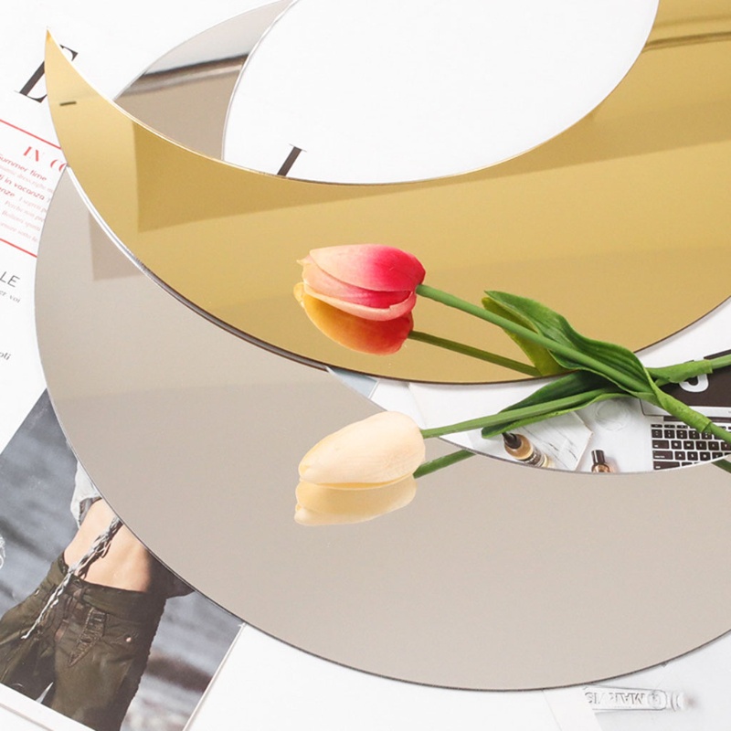 Gương dán tường bằng acrylic hình mặt trăng trang trí nội thất phong cách Bohemian