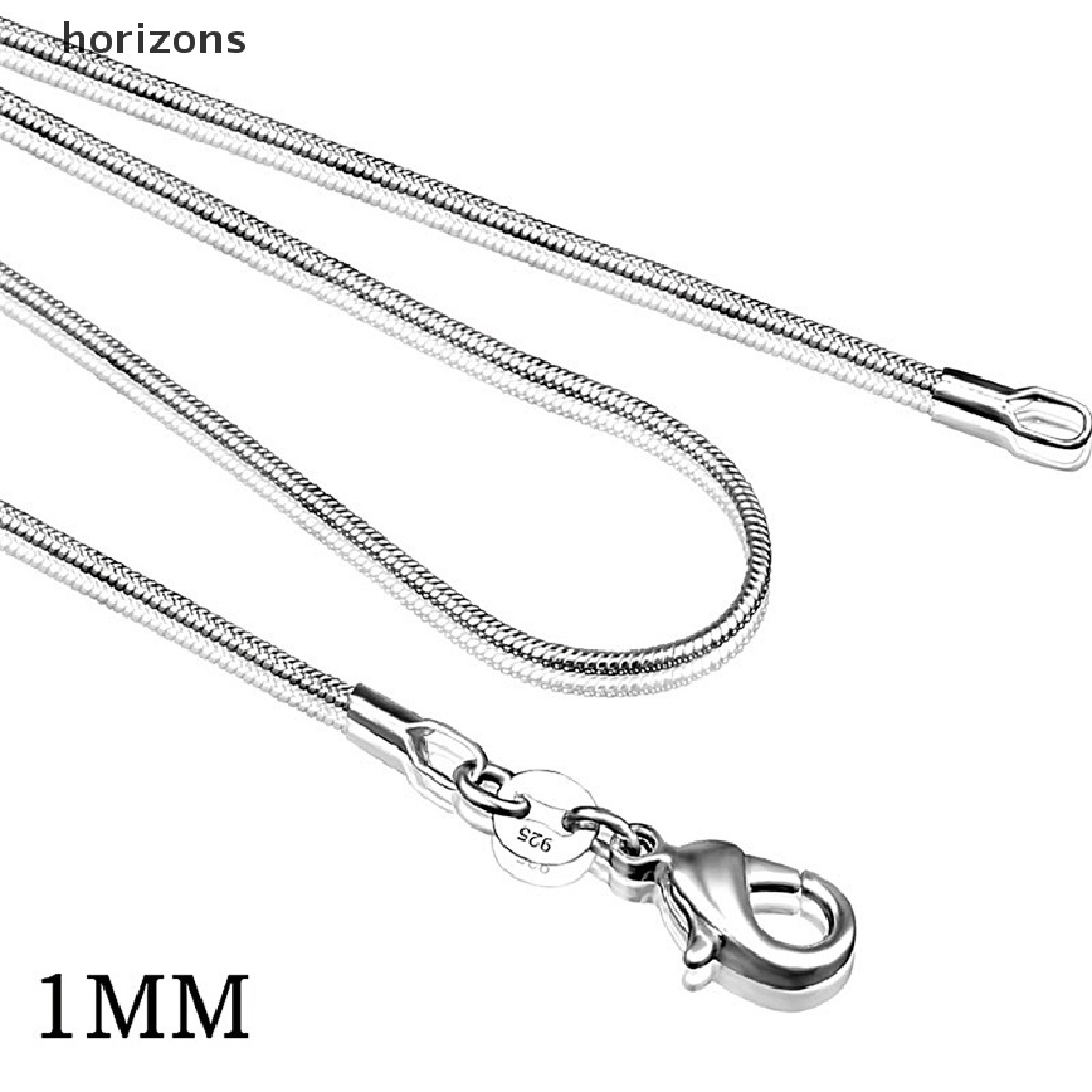 Vòng cổ Mạ Bạc 925 1mm 16 &quot;18&quot; 20 &quot;22&quot; 24 &quot;Thời Trang