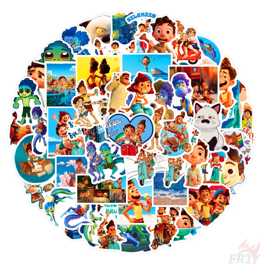 Set 50 Hình Dán Họa Tiết Hoạt Hình Luca Series 02 Chống Thấm Nước Trang Trí Vali / Ván Trượt / Laptop DIY
