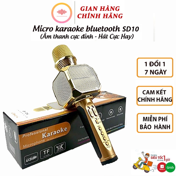 ⚡FREE SHIP⚡ MICRO karaoke bluetooth SD 10 không dây có loa TUYỆT ĐỈNH SIÊU PHẨM -  BH 6 tháng - CAM KẾT CHÍNH HÃNG