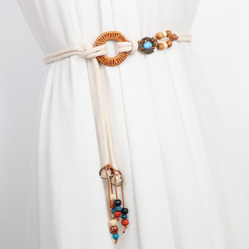 Thắt Lưng Dây Thừng Cotton Phong Cách Dân Tộc Cổ Điển Cho Nữ