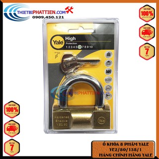 Freeship khóa bấm, khóa treo thân đồng 80mm yale ye2/80/138/1 nhập khẩu chính hãng usa