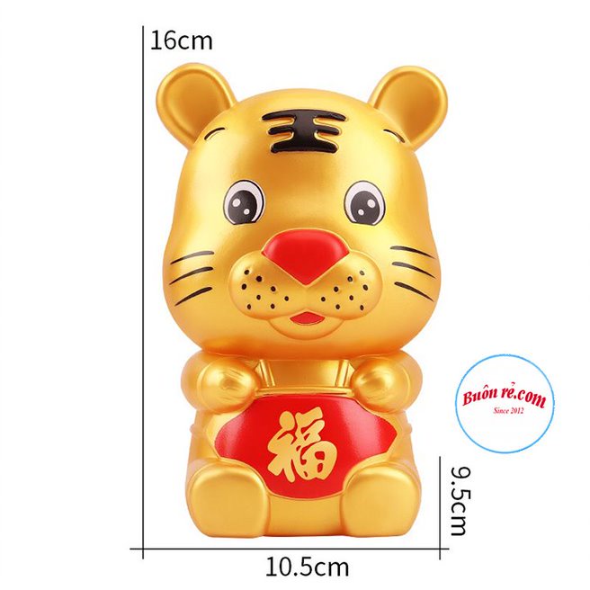 Hổ vàng đựng tiền tiết kiệm năm mới - Hổ vàng tài lộc có nắp đút tiền tiết kiệm may mắn 01495