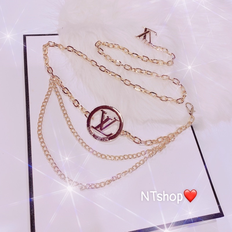 Đai váy - Belt xích vàng thương hiệu mix váy hoặc vest sanh chảnh
