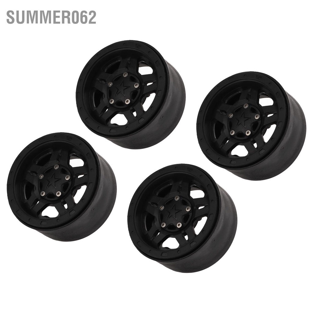 Summer062 4 cái 2.2 inch RC Bánh xe thay thế độ bền cao Ổn định lốp tải cho ô tô trục Scx10 Wraith 90018 Màu đen