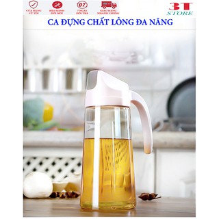 Bình Thủy Tinh Đa Năng - Đựng Dầu Ăn,Mắm,Tương - Rất Tiện Lợi 630ML
