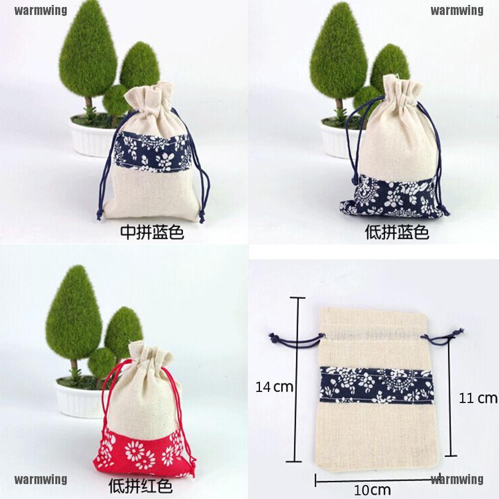 2PCS Handmade Cotton Jewellery Gift Bag Pouch Cloth Bag