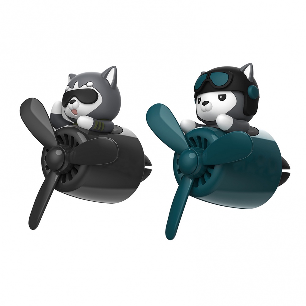 Quạt Khuếch Tán Hương Thơm Gắn Điều Hòa Xe Hơi Hình Chó Husky Kiểu Retro Hoài Niệm &amp; Lãng Mạn