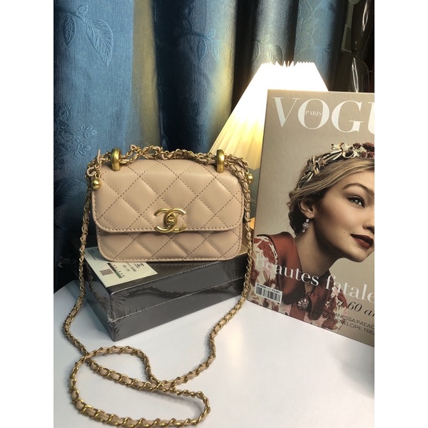 Túi da mịn chuông chữ X size 18cm vừa điện thoại