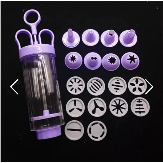 19pcs Cookie Cutter Extruder Press Set Squeeze Biscuit Piping Star Nozzle