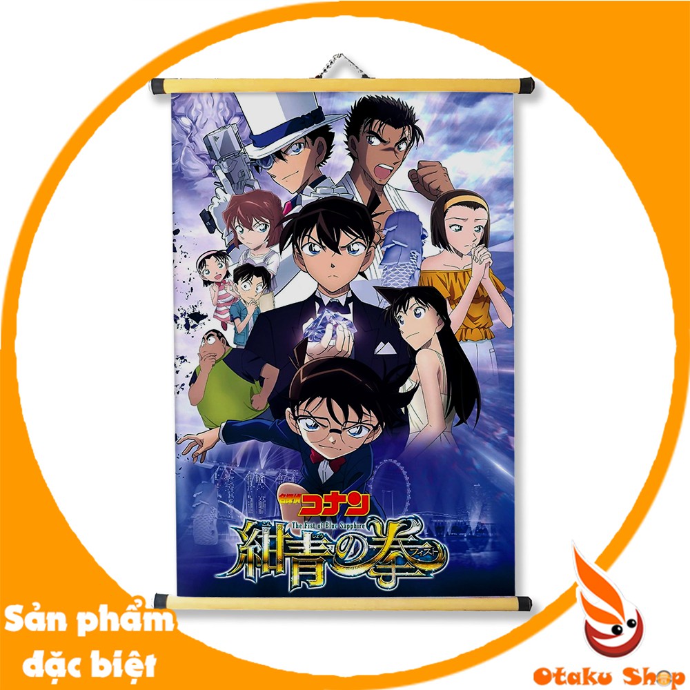 Tranh Treo vải A2 trang trí phòng in hình Anime Thám tử lừng danh Conan - Otakushop