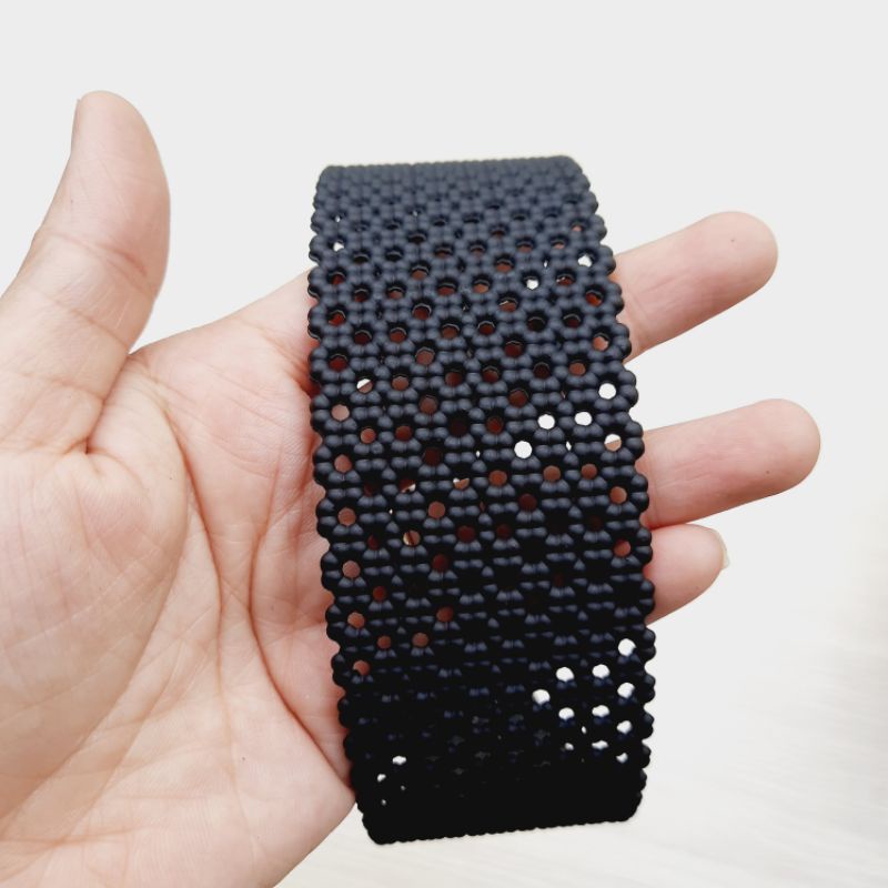 Bờm cài tóc mai lưới đen nhám nhựa cứng/mềm