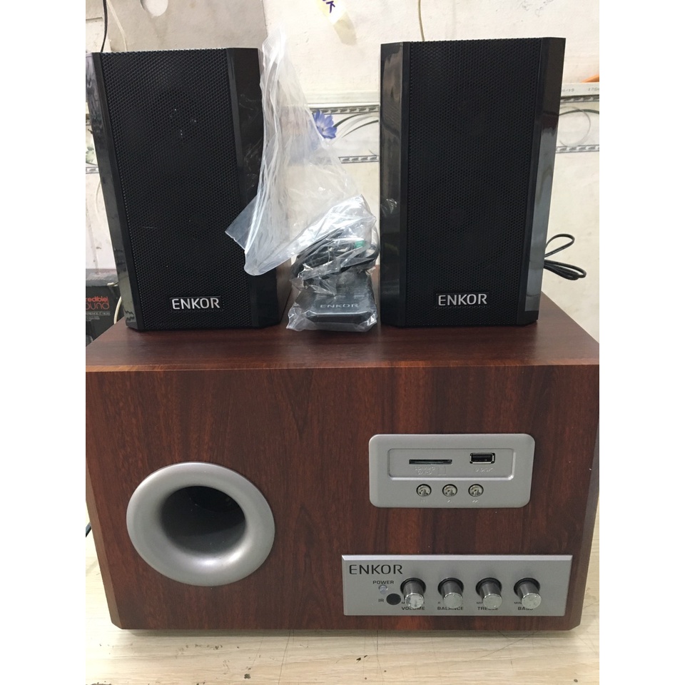 CHỈ GIAO HCM - [THANH LÝ] Loa vi tính Bluetooth Enkor S2850 Nâu - 2.1 - KHÔNG CÓ REMOTE