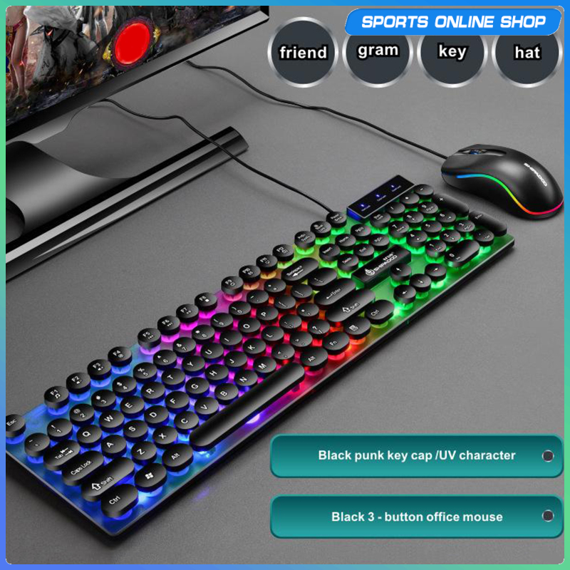 Set Bàn Phím Và Chuột Có Dây 104 Phím Có Đèn Led Nhiều Màu | BigBuy360 - bigbuy360.vn